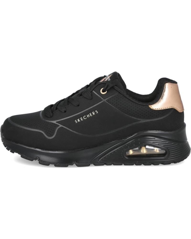 SKECHERS ZAPATILLAS NEGRAS DETALLES ORO ROSA NEGRO