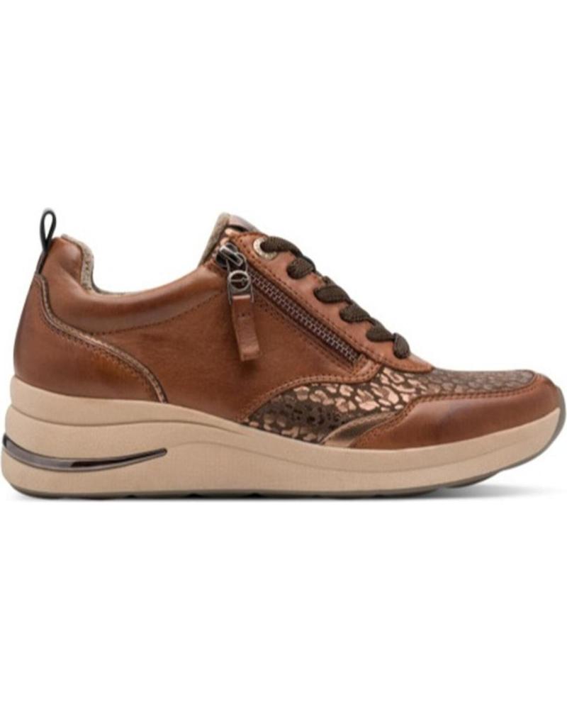 ZAPATILLAS TAMARIS 83714 DE PIEL Y LICRA COLOR CAMEL CAMEL