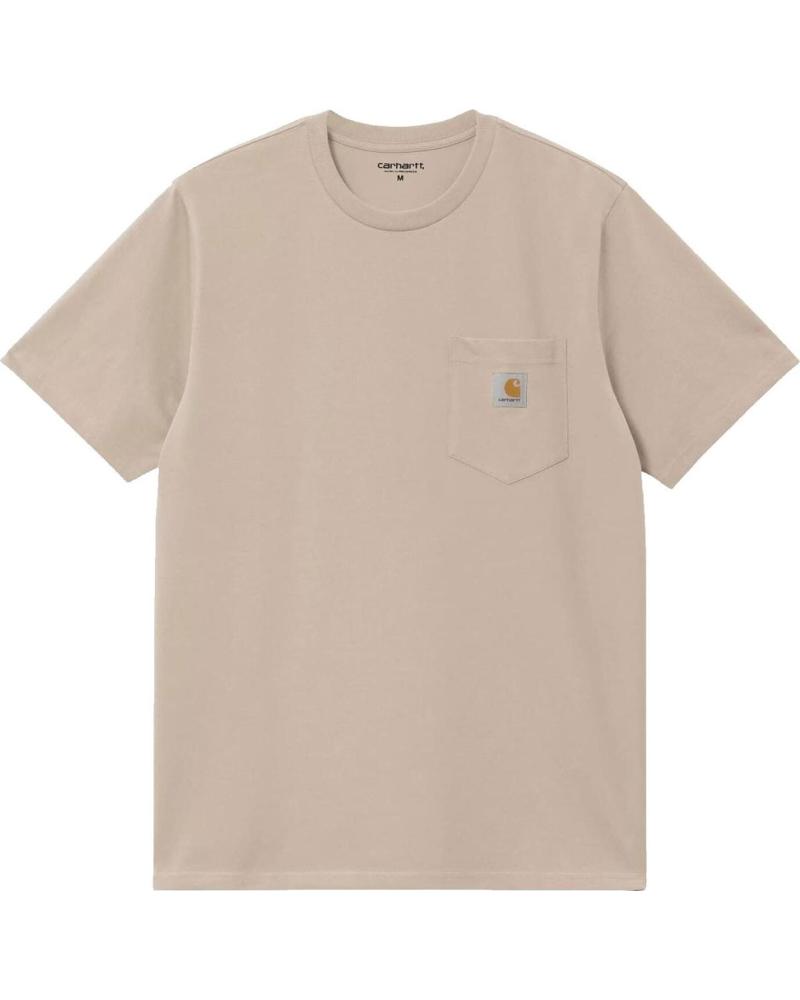 CAMISETA CARHARTT WIP S/S POCKET T-SHIRT CON LOGO EN TONO WALL (MARRÓN CLARO) MARRON