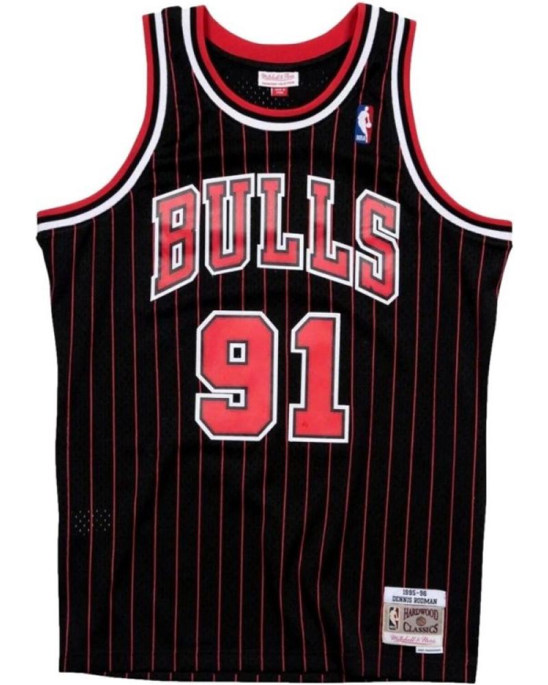 CAMISETA DE BALONCESTO MITCHELL & NESS CHICAGO BULLS RODMAN #91 NEGRA NEGRO