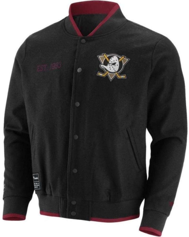CHAQUETA LETTERMAN FANATICS ANAHEIM DUCKS TEAM JACKET NEGRO