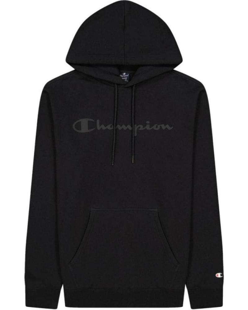 SUDADERA CON CAPUCHA CHAMPION X PRO SCRIPT LOGO NEGRA, REF: 1178189 NEGRO