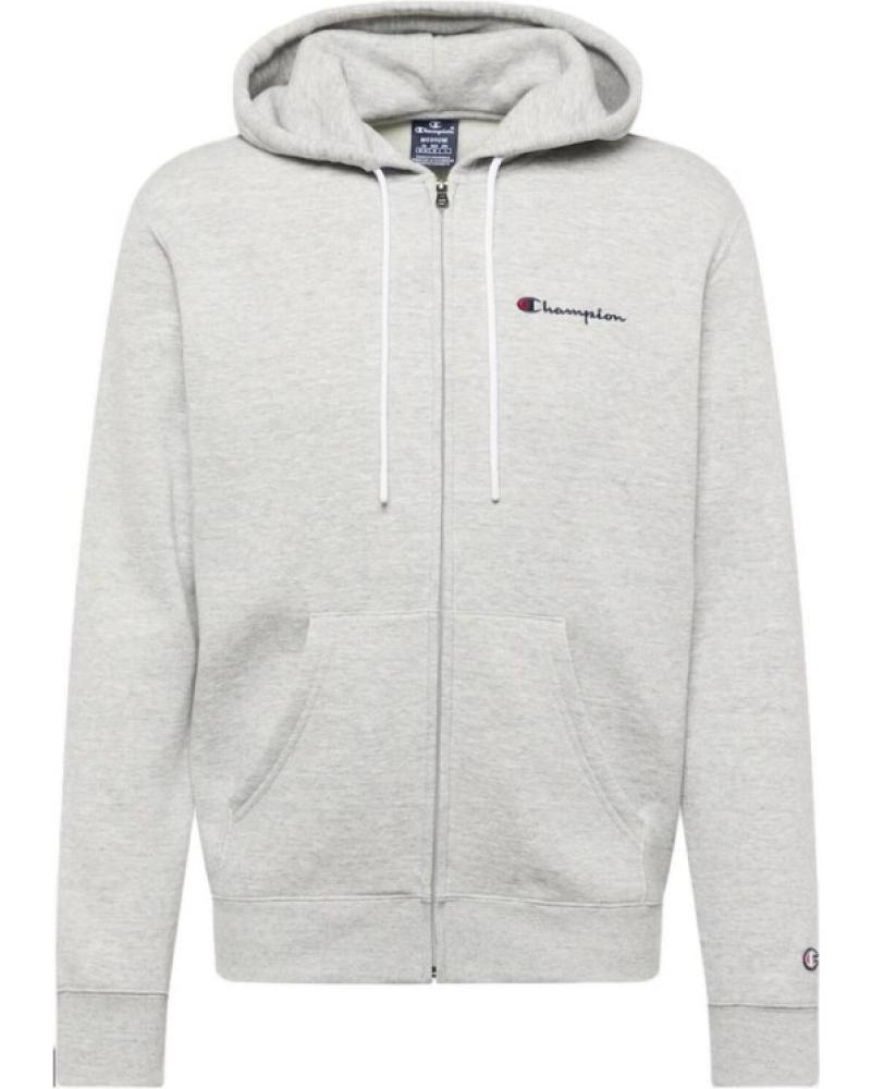 SUDADERA CHAMPION SMALL TEXTED LOGO CON CAPUCHA Y CREMALLERA GRIS 1178179
