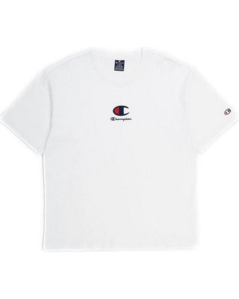 CAMISETA CHAMPION MIDDLE EMBROIDERED LOGO BLANCA REF 1178161 BLANCO