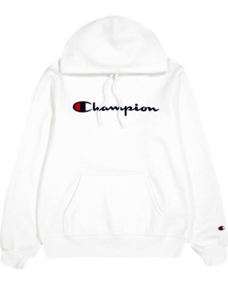 CHAMPION SUDADERA CON CAPUCHA HOODED SWEATSHIRT 220253 LOGO BORDADO BLANCO