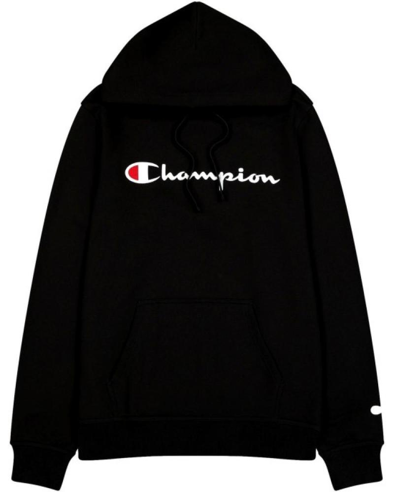 CHAMPION SUDADERA CON CAPUCHA HOODED SWEATSHIRT 220253 LOGO BORDADO NEGRO NEGRO
