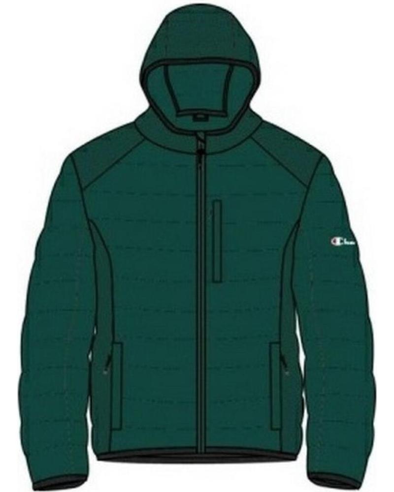CAZADORA CHAMPION ESSENTIAL PADDED HOODED 1178125 VERDE