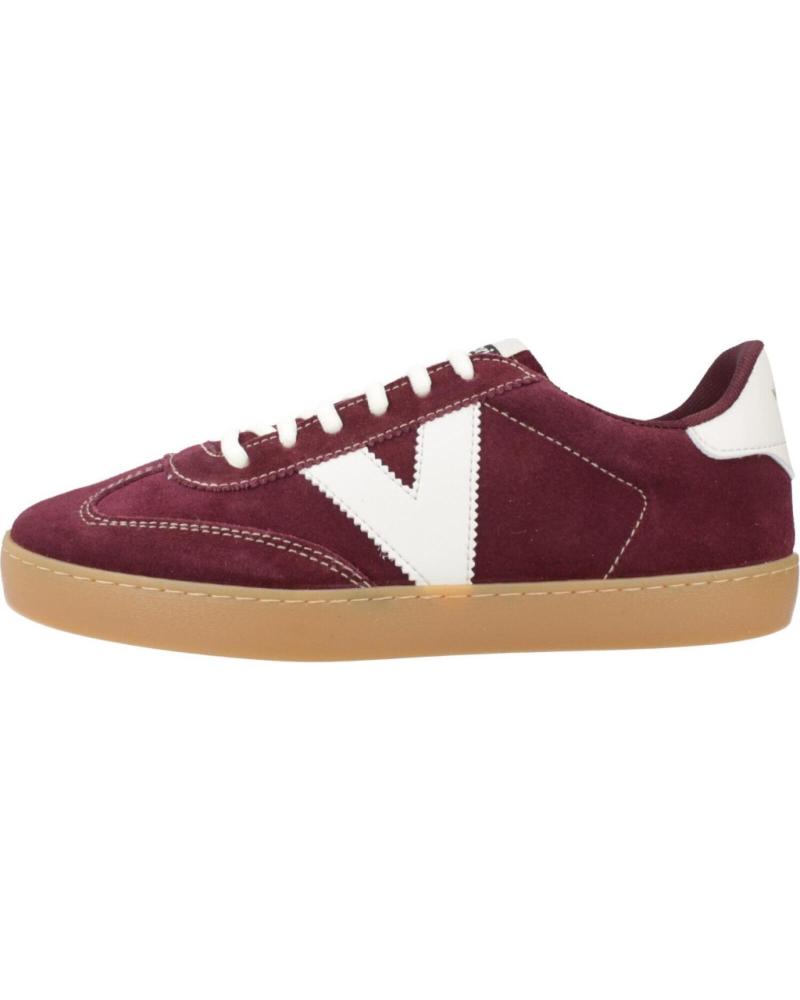 VICTORIA BERLIN CICLISTA - ZAPATILLAS DE SERRAJE GRANATE CON LOGO BLANCO Y SUELA CARAMELO - REF. 126218 ROJO