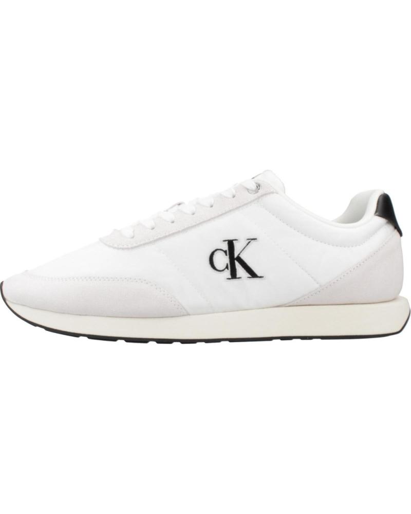 CALVIN KLEIN RETRO RUNNER ESS MIX MAT ZAPATILLAS BLANCAS WHTBLK BLANCO