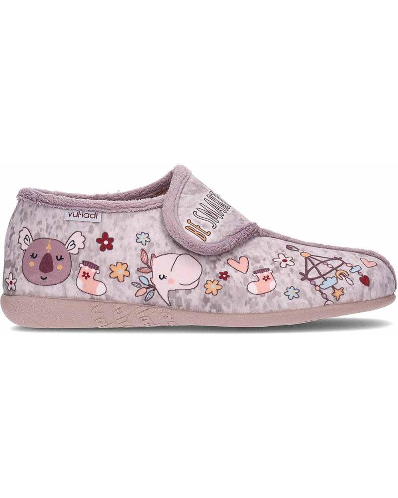 ZAPATILLAS CERRADAS VUL-LADI 7207 ESTAMPADO PARDO CON VELCRO PARDO