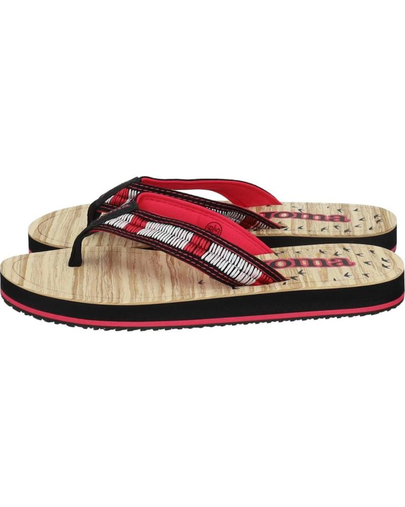 JOMA CHANCLAS SANDALIA YAIZA SYAILS2501 - BEIGE CON DETALLES ROJOS Y NEGROS NEGRO