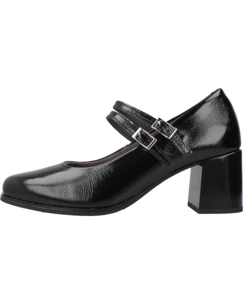 ZAPATOS DE VESTIR PITILLOS MODELO 10831P MERCEDITAS DE CHAROL NEGRO CON DOBLE HEBILLA NEGRO