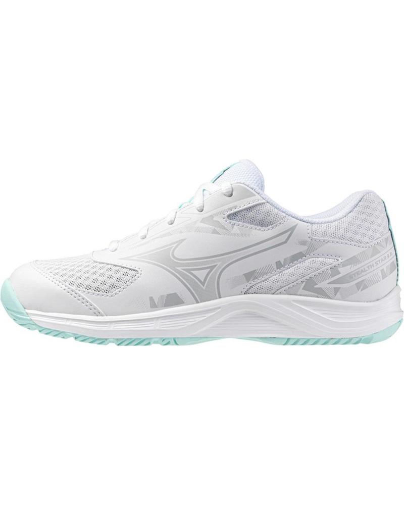 MIZUNO STEALTH STAR 3 JR - ZAPATILLAS BALONMANO/VÓLEY BLANCAS AQUA BLANCO