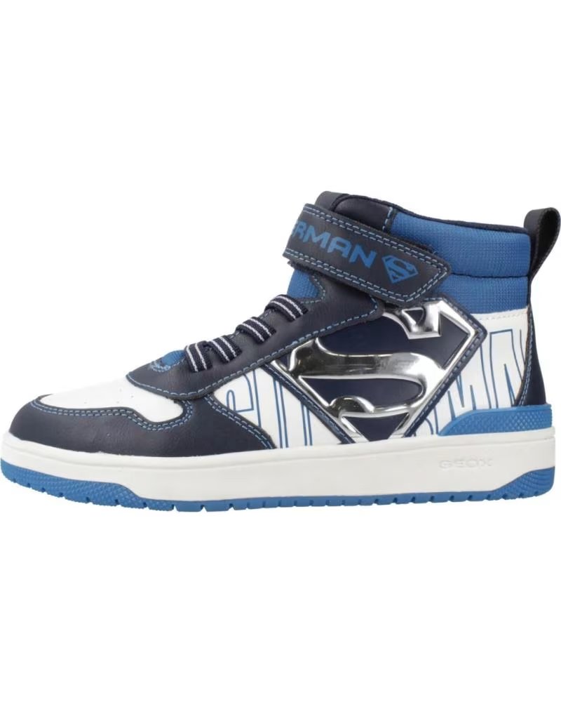 Zapatillas Geox J Washiba Boy C4211 Azules con Logo de Superman C4211