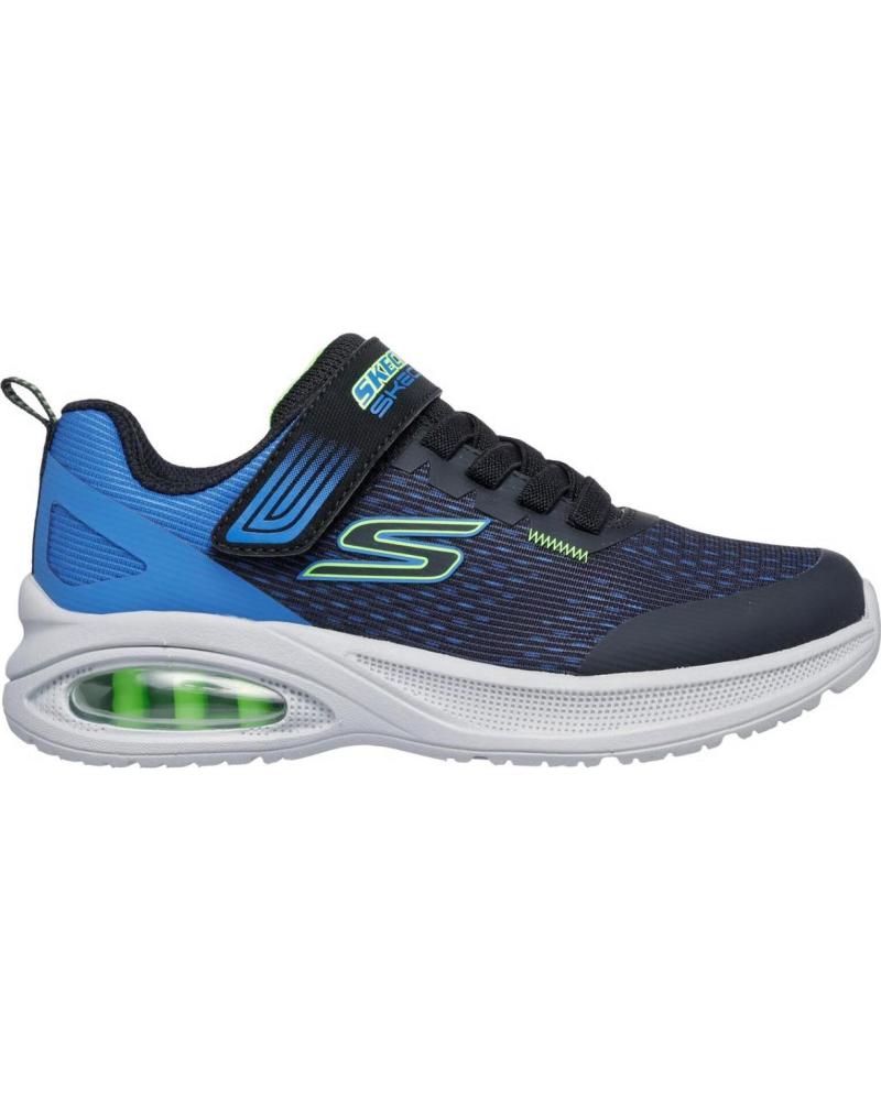 ZAPATILLAS DEPORTIVAS SKECHERS MICROSPEC MAX ADVANCE-SQUAD NIÑO AZUL MARINO-ELÉCTRICO AZUL