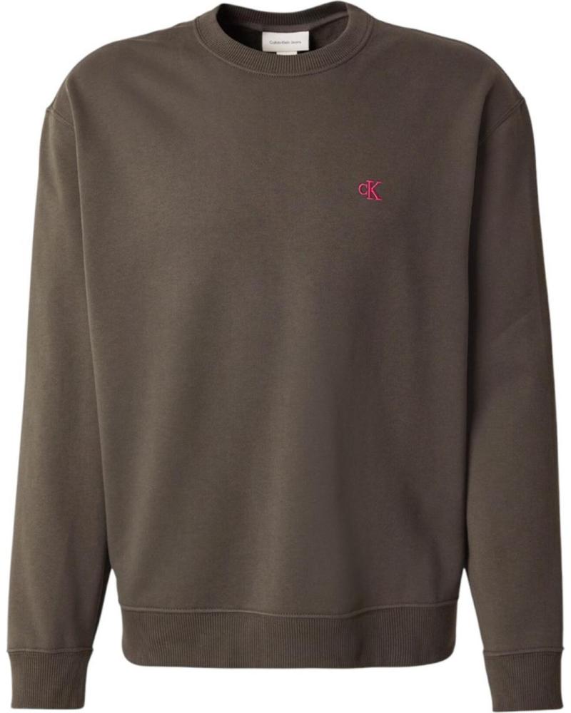 SUDADERA CALVIN KLEIN MONOGRAM CREW NECK 350TERRY LS EU TAUPE TAUPE