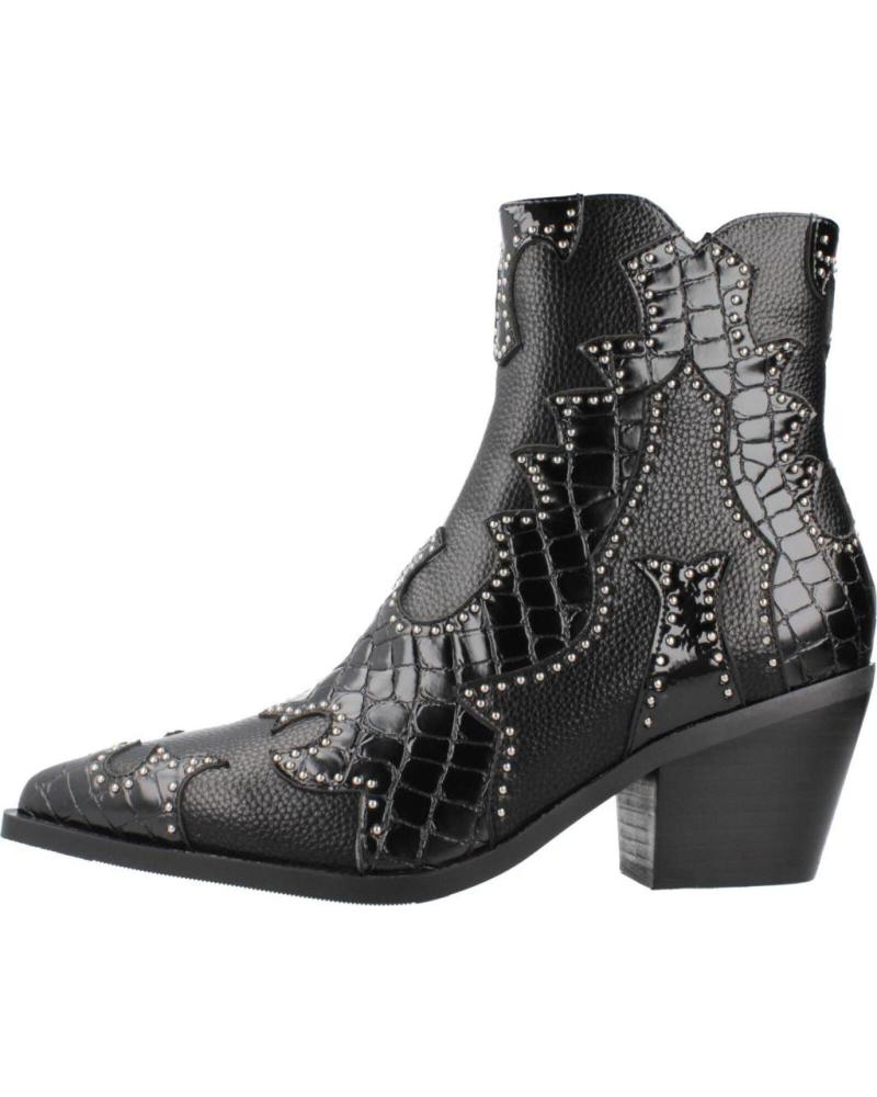 NOA HARMON BOTINES MIRANDA 9098 NEGROS CON TACÓN Y ESTAMPADO EFECTO COCODRILO NEGRO