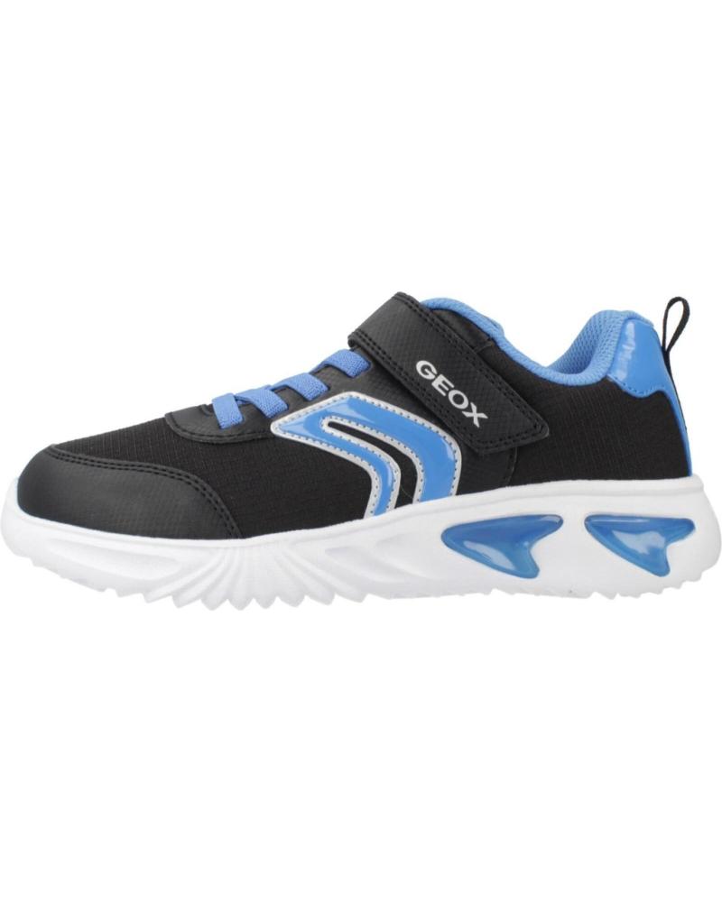 ZAPATILLAS GEOX J ASSISTER BOY J45DZC CON LUCES PARA NIÑO, NEGRAS Y AZULES C9221