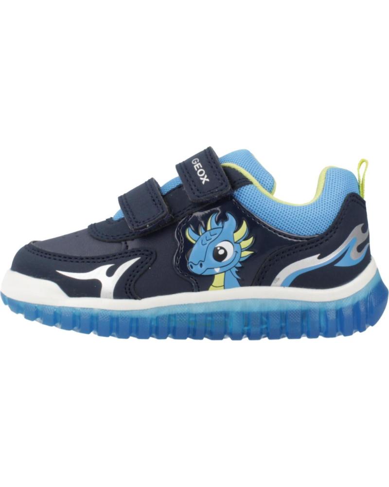 ZAPATILLAS GEOX B LIGHTYLOO C4478 CON VELCRO Y SUELA TRANSPARENTE - AZUL C4478