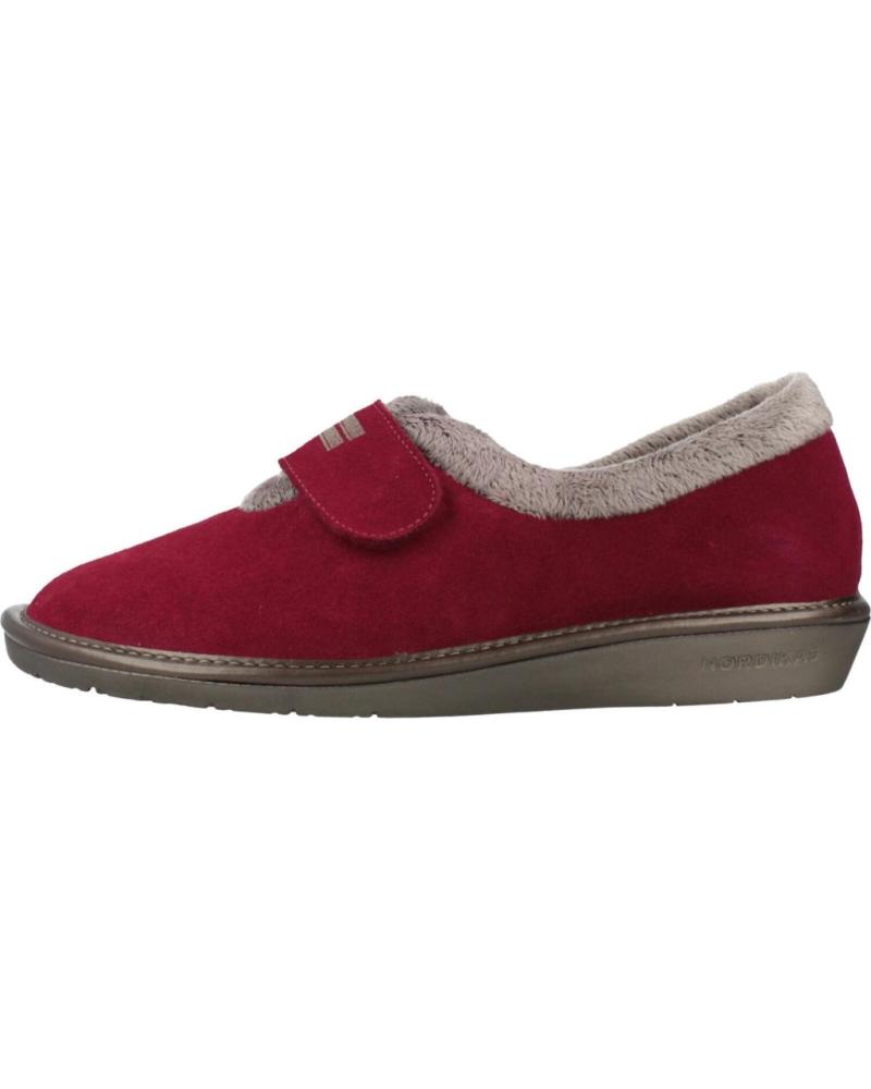 PANTUFLAS NORDIKAS 6348 AFELPADO ROJO RUBÍ CON CIERRE AJUSTABLE RUBI