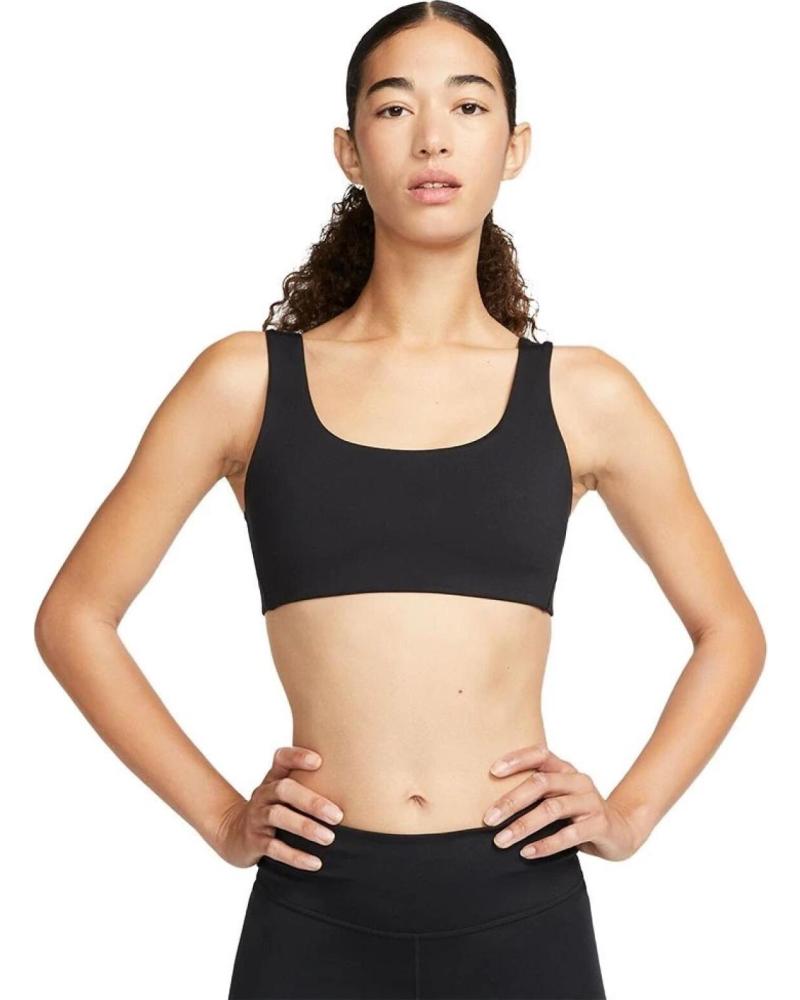 SUJETADOR DEPORTIVO NIKE ALATE ALL U CON SUJECIÓN LIGERA Y FORRO, NEGRO NEGRO