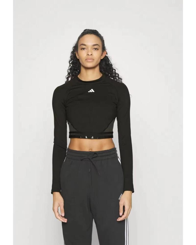 ADIDAS CAMISETA CROP PERFORMANCE DE MANGA LARGA NEGRA NEGRO