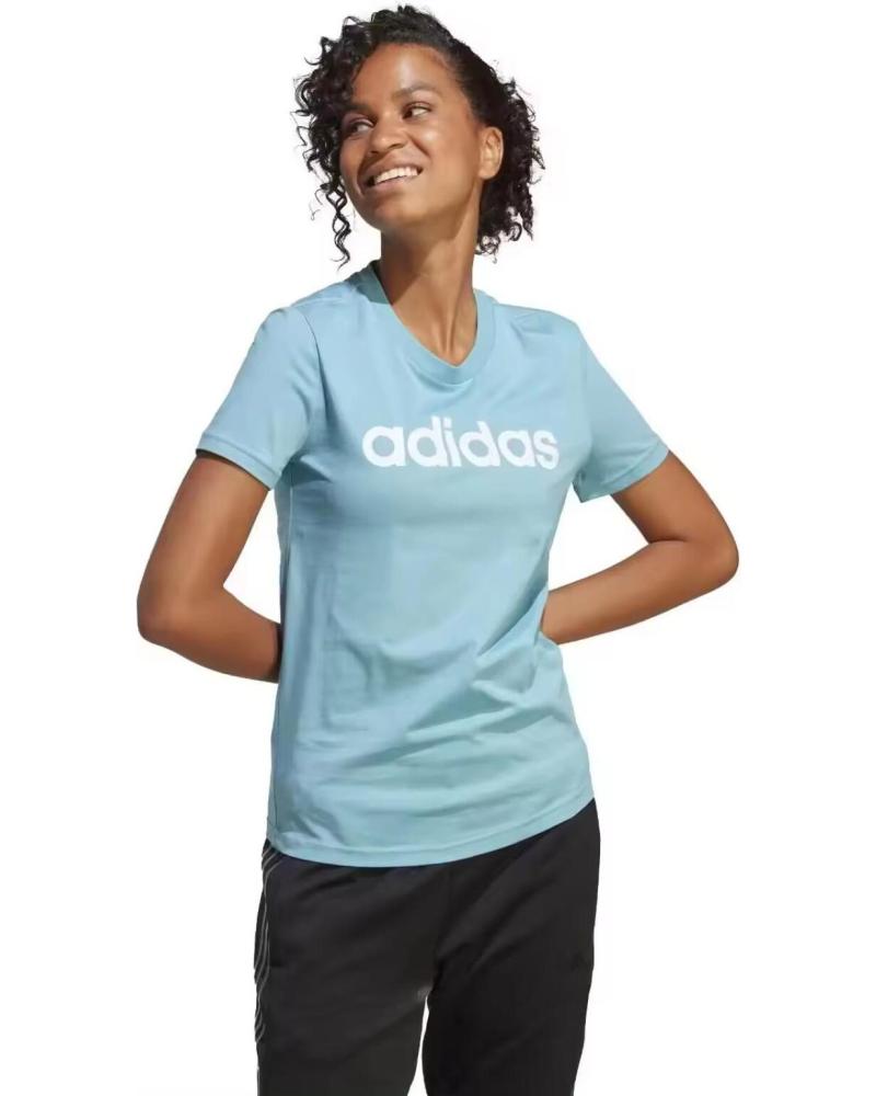 ADIDAS CAMISETA W LIN T CELESTE AZUL
