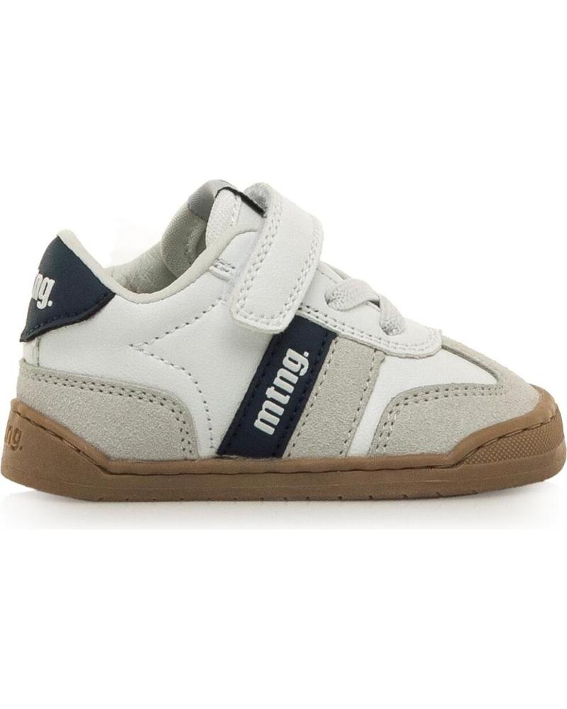 ZAPATILLAS MTNG MUSLONG BAREFOOT 13843 BLANCAS CON DETALLES MARINO Y CIERRE VELCRO 49060C BLANCO