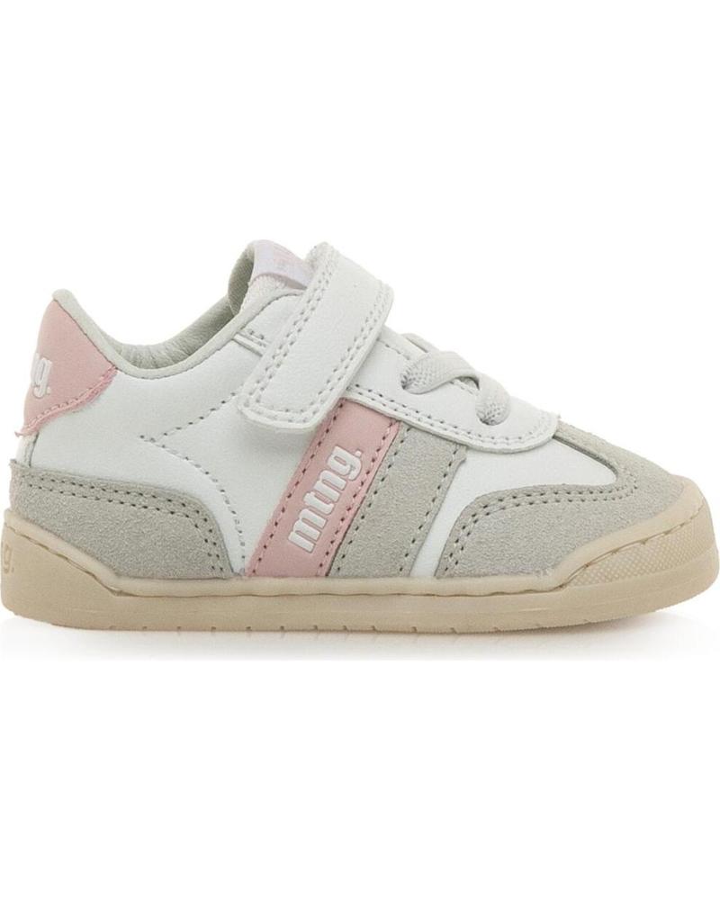 ZAPATILLAS MTNG MUSLONG BAREFOOT 13844 BLANCAS CON DETALLES ROSA Y CIERRE VELCRO 49060C BLANCO