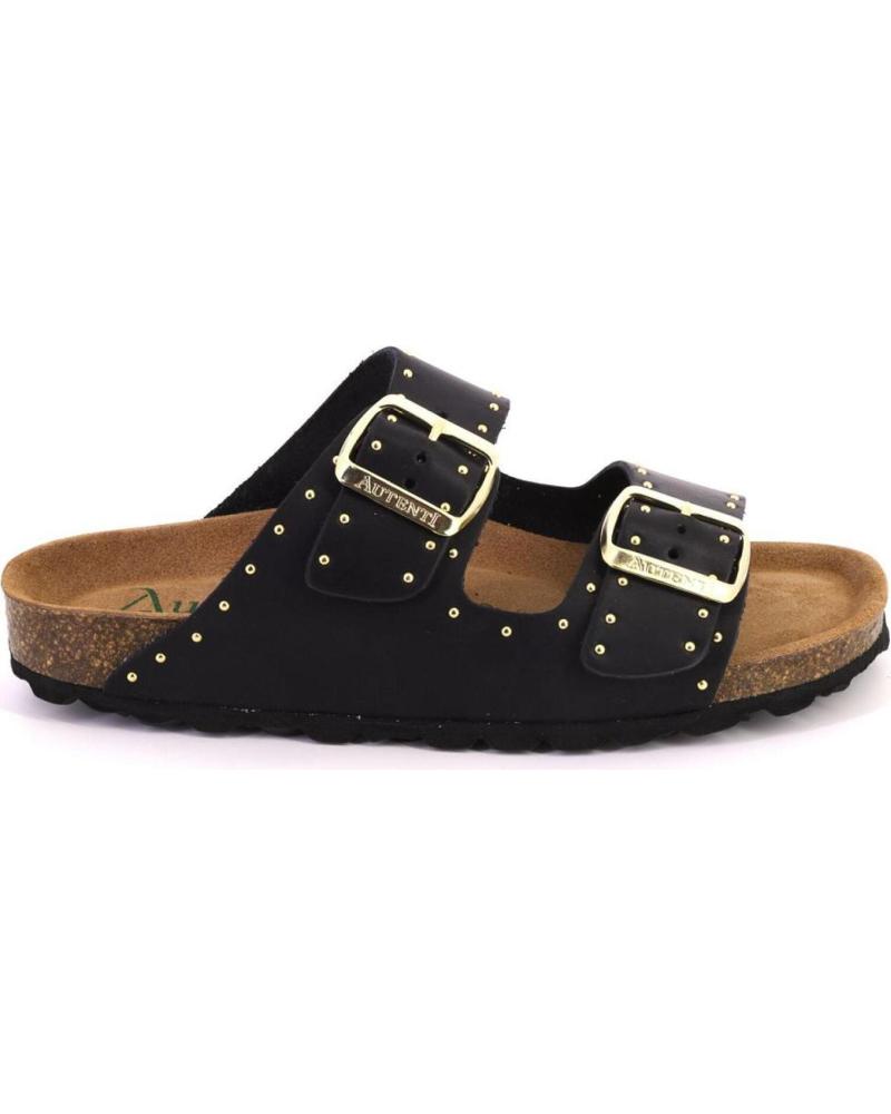 ZUECOS MULES AUTENTI 13843 DE PIEL NEGRO NEGRO