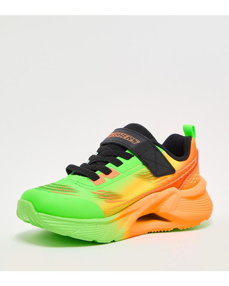 SKECHERS ZAPATILLAS CASUAL CON CIERRE ADHERENTE Y DISEÑO DEGRADADO VERDE-NARANJA VERDE