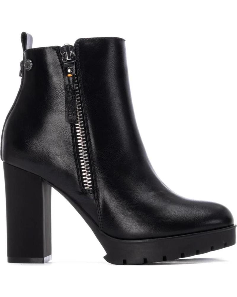BOTÍN REFRESH 17292901 NEGRO CON CREMALLERA Y TACÓN ANCHO NEGRO