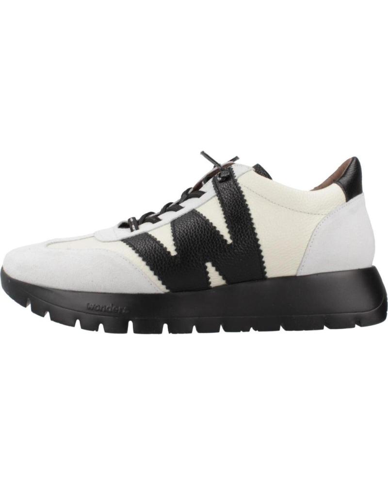 WONDERS RACER A-2476 BLANCO Y NEGRO | ZAPATILLAS SNEAKER URBANAS BLANCO