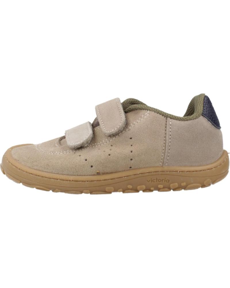 ZAPATILLAS VICTORIA BOSCO BAREFOOT DE SERRAJE TAUPE CON VELCRO - MODELO 1370118 TAUPE