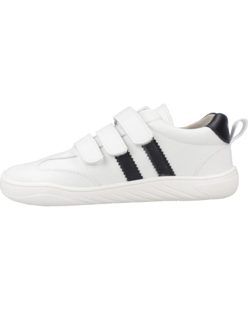 ZAPATILLAS DEPORTIVAS RESPETUOSAS PIRUFIN PIRUFLEX PF6001 BLANCAS CON DOBLE VELCRO Y DETALLES MARINO BLANCO Y AZUL