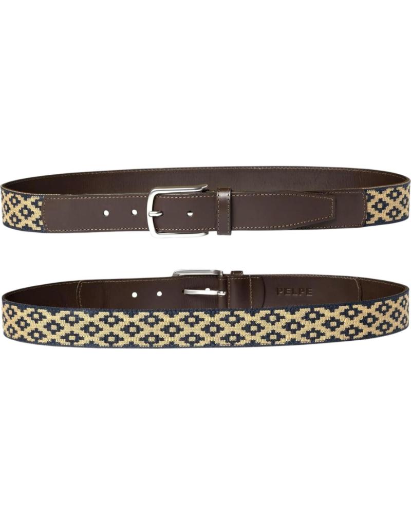 CINTURÓN ARGENTINO PELPE FABRIC-3 BEIGE CON DISEÑO GEOMÉTRICO BEIGE