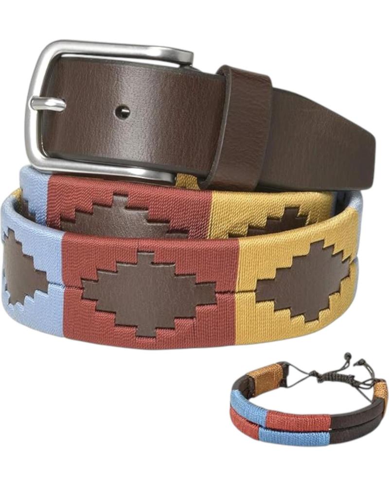 PELPE CINTURÓN ARGENTINO POLO FBM - DISEÑO ROJO CON PULSERA A JUEGO ROJO