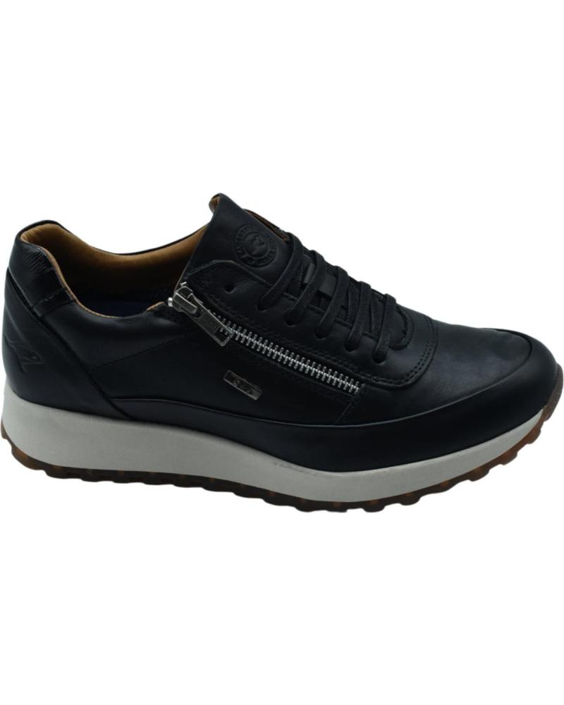 ZAPATILLAS CASUAL KANGAROOS 905 NEGRAS DE PIEL METALIZADA CON CREMALLERA NEGRO
