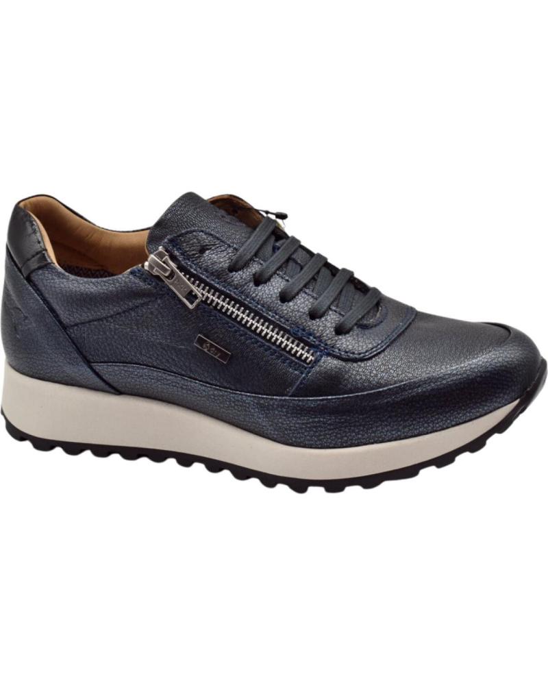 ZAPATILLAS CASUAL KANGAROOS DE PIEL METALIZADA MARINO AZUL CON CREMALLERA AZUL