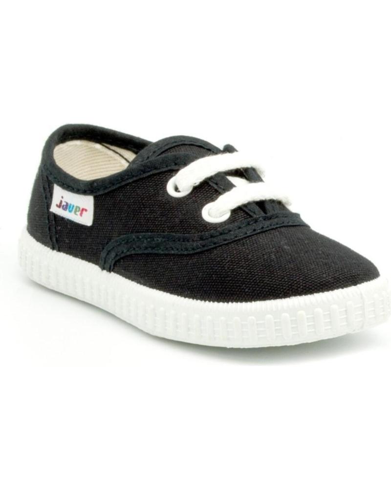 ZAPATILLAS DE LONA JAVER 60 NEGRAS CON CORDONES NEGRO