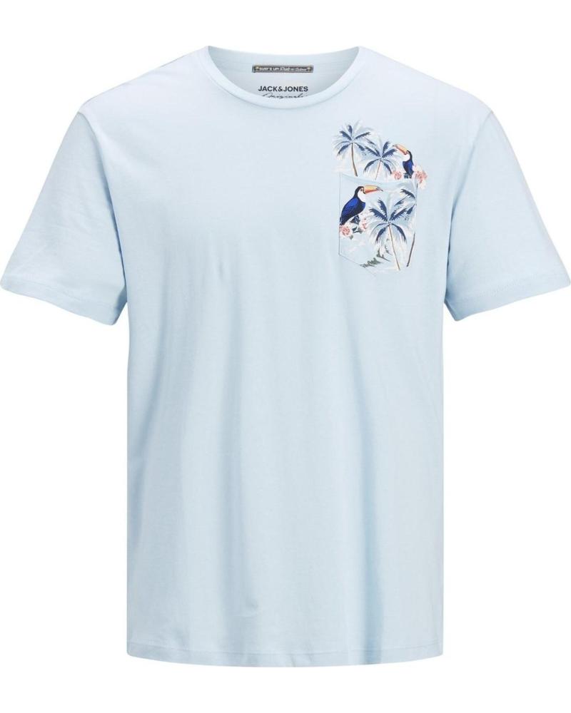 JACK & JONES 12189316 CAMISETA AZUL CLARO CON ESTAMPADO AZUL