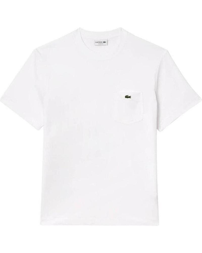 LACOSTE CAMISETA CLÁSICA DE MANGA CORTA BLANCA CON BOLSILLO TH2827 BLANCO
