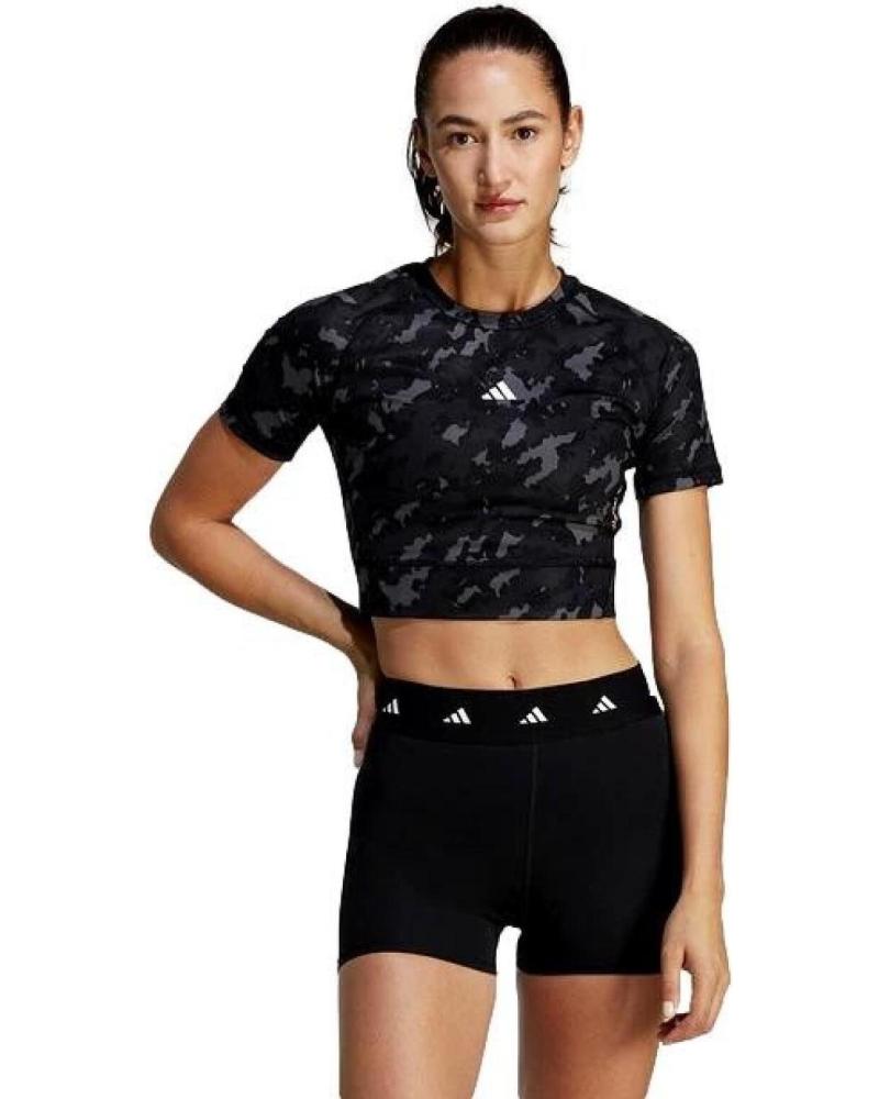 ADIDAS CAMISETA CORTA TECHFIT PRINT IC8052 NEGRA NEGRO