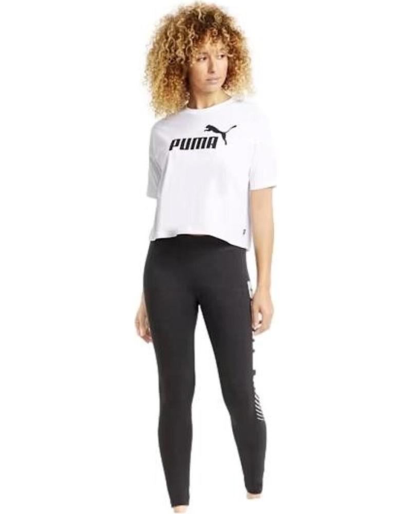 CAMISETA PUMA ESSENTIALS CROPPED LOGO TEE MUJER 586866 BLANCO BLANCO