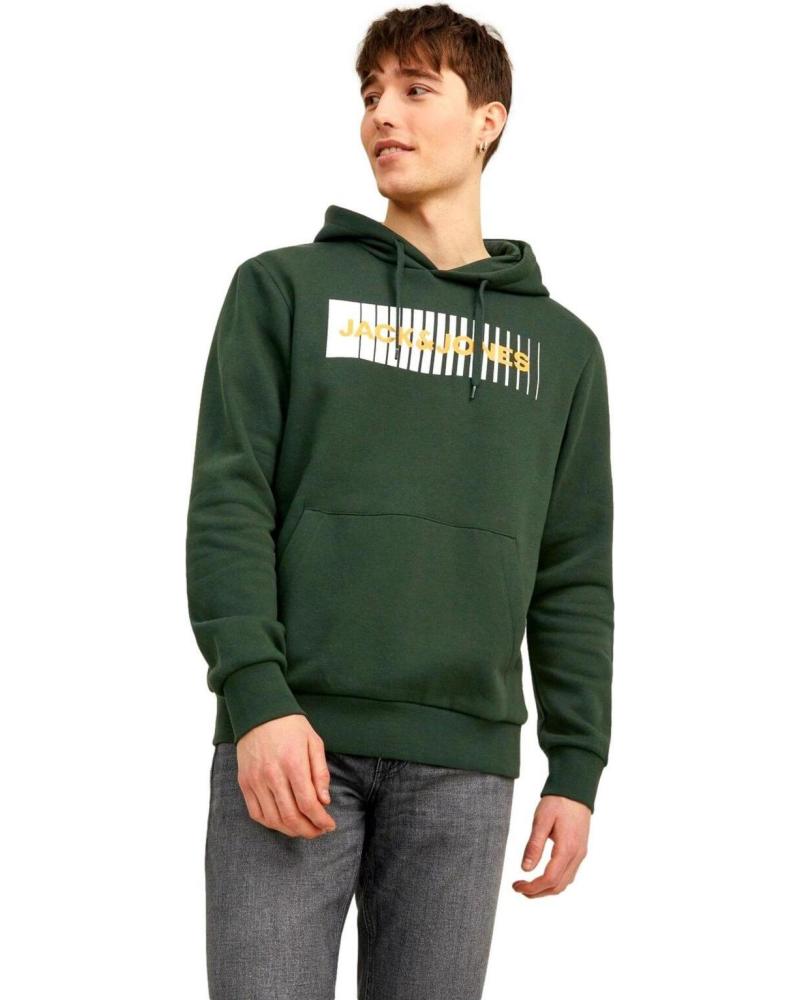 SUDADERA CON CAPUCHA JACK & JONES PARA HOMBRE - VERDE OSCURO (REF. 12233599) VERDE