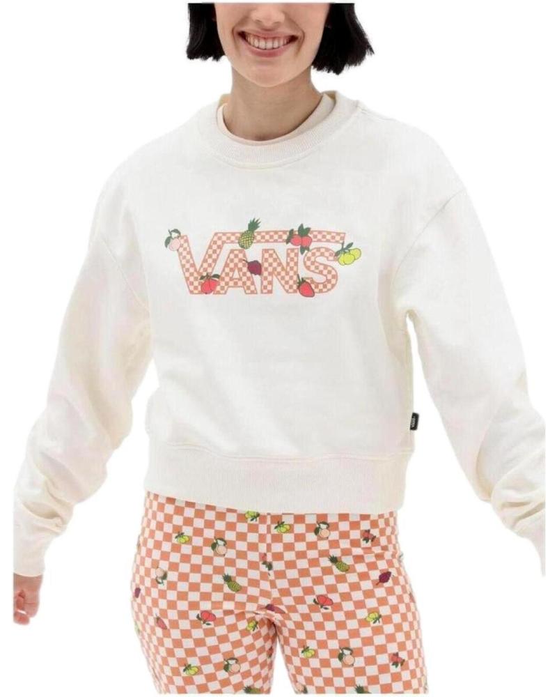 SUDADERA VANS OFF THE WALL FRUIT CHECKBOARD VN00073NFS8 BLANCA BLANCO