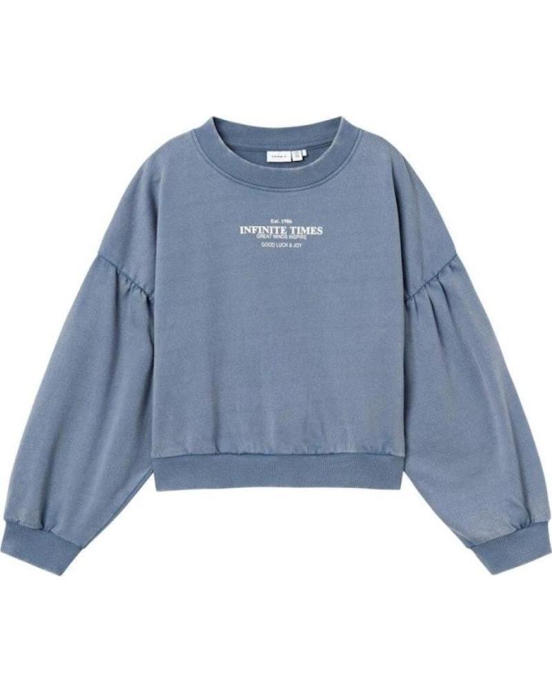 NAME IT SUDADERA NAME IT NIÑAS AZUL MARINO CON MANGA ABULLONADA AZUL