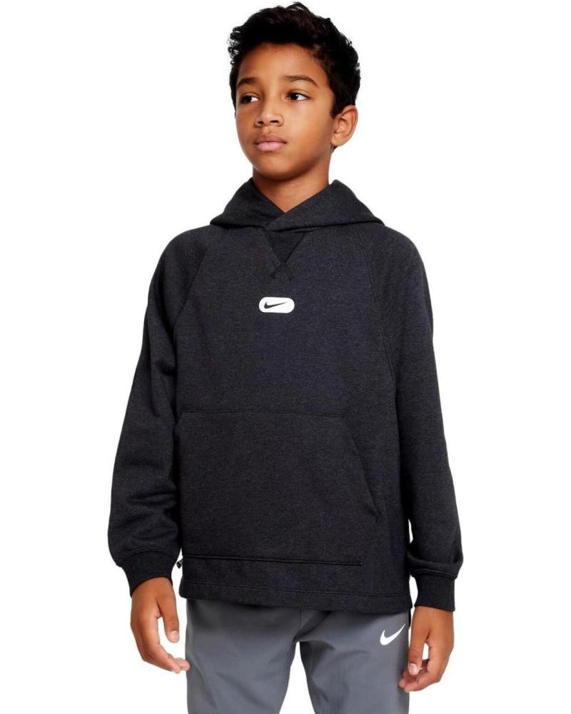 SUDADERA CON CAPUCHA NIKE DRI-FIT ATHLETICS PARA NIÑO NEGRA DX5374 NEGRO