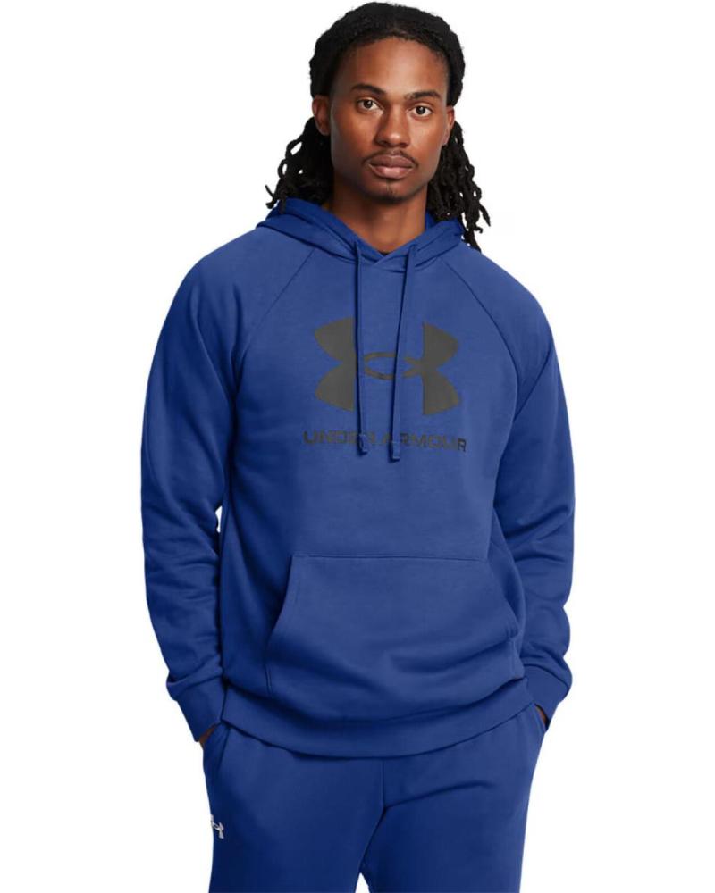 SUDADERA CON CAPUCHA UNDER ARMOUR RIVAL FLEECE LOGO 1379758 AZUL AZUL