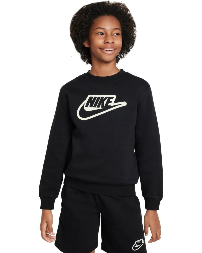 SUDADERA NIKE SPORTSWEAR CLUB FD3182 NEGRA PARA NIÑOS BLACK